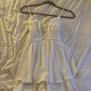 Elegant White Layered Dress